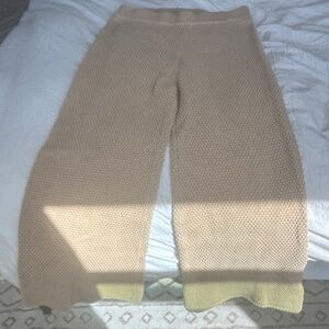 Wide leg free people Knit Tan Pants